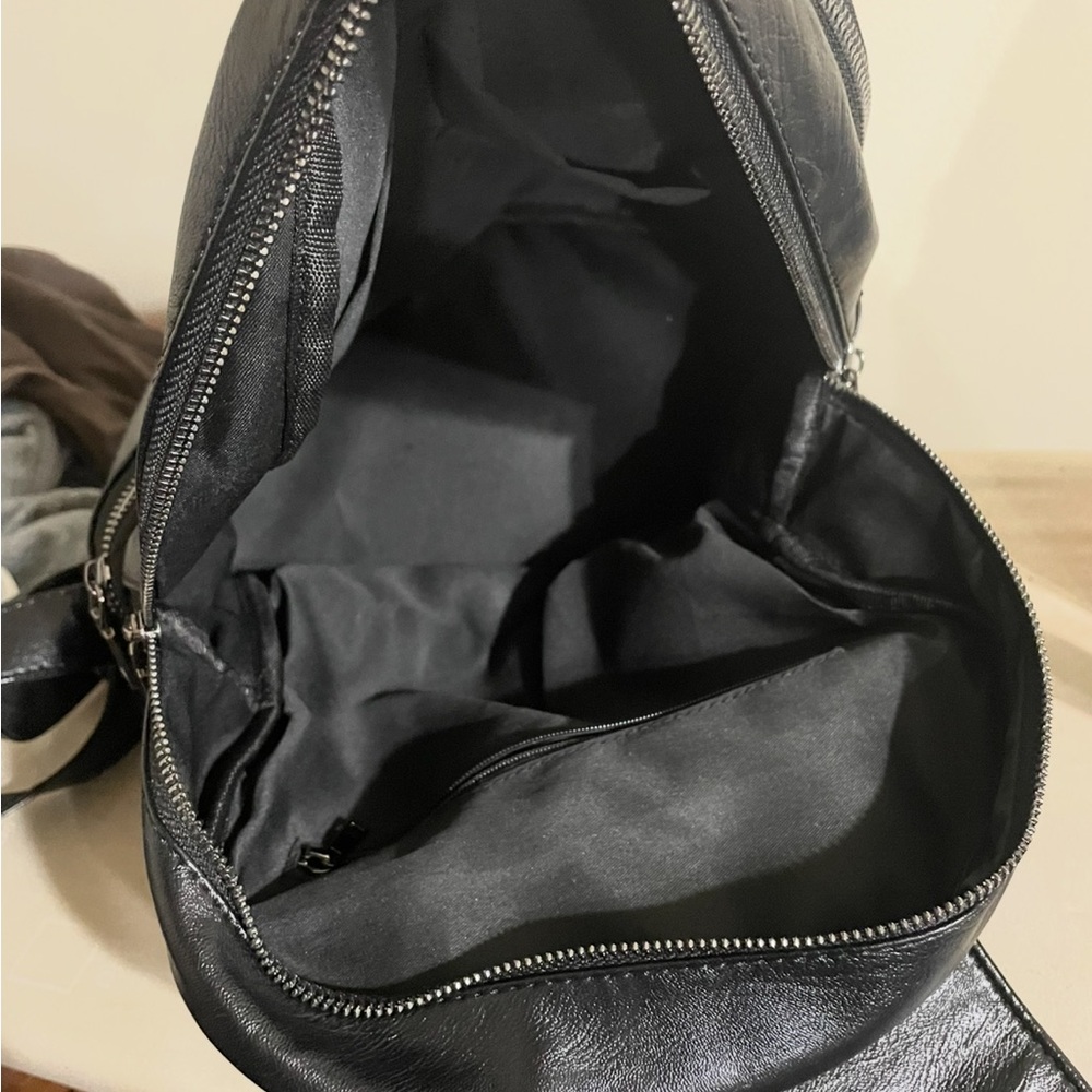 Black Leather Backpack Purse - Women's Everyday Bag - Picture 2 of 4